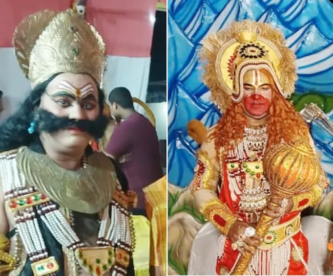 रावण&nbsp;के&nbsp;किरदार&nbsp;में&nbsp;दीपक शर्मा और हनुमान&nbsp;के किरदार में हर्ष भागी